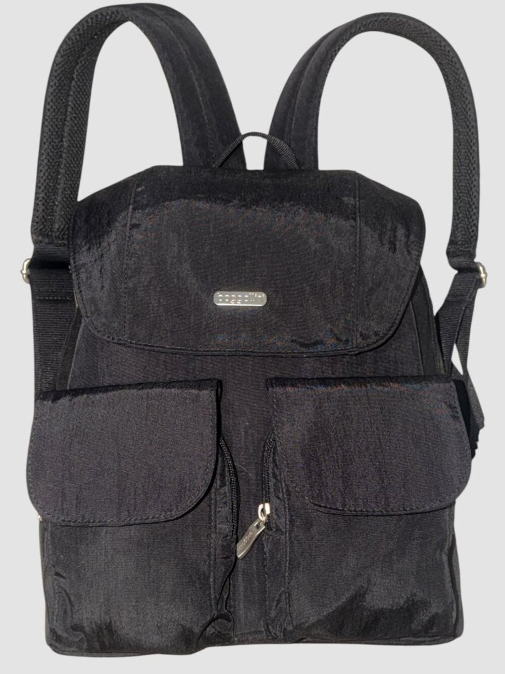 Baggallini Mission Backpack Black Water-Resistant Nylon Travel Bag Tablet Sleeve - Picture 4 of 12